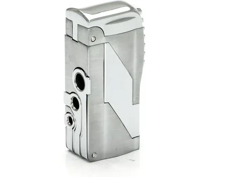 Cozy Double Jet Lighter With Triple Cigar Punch Chrome/Gunmetal