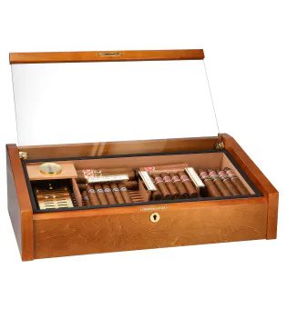 Elegant vintage mahogany 2024 cigar humidor wood box