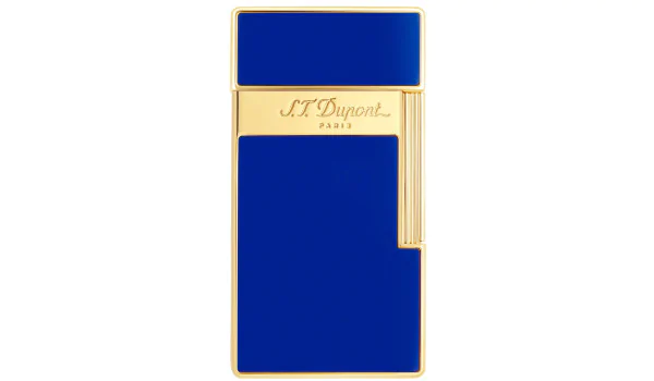 S.T. Dupont Biggy Lighter Blue Lacquer Golden 025005