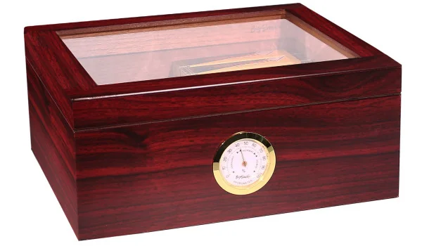 BigSmoke Humidor Medium brown with Glass Lid