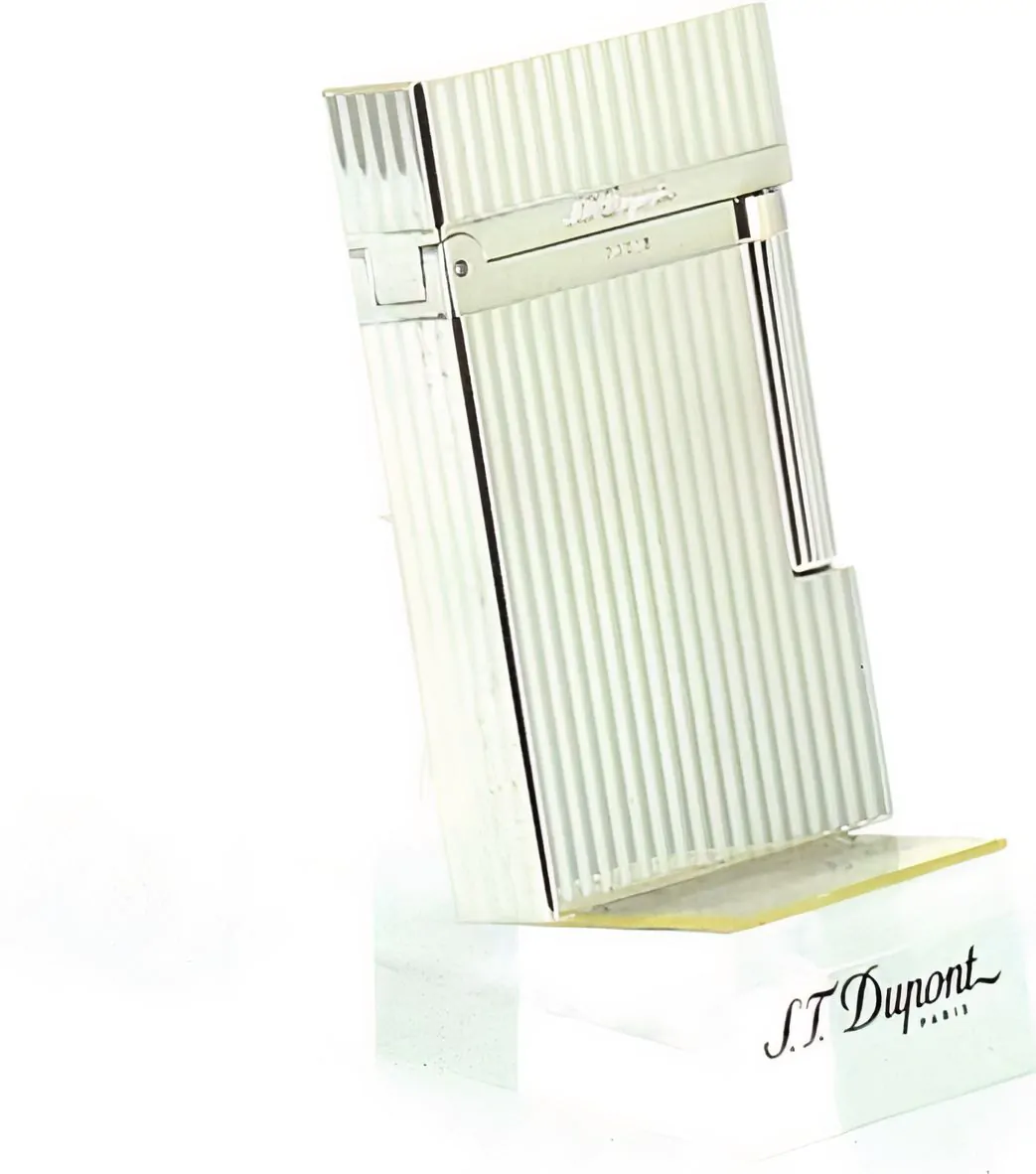 S.T. Dupont Ligne 2 Lighter Ridged Silver | Free UK Shipping